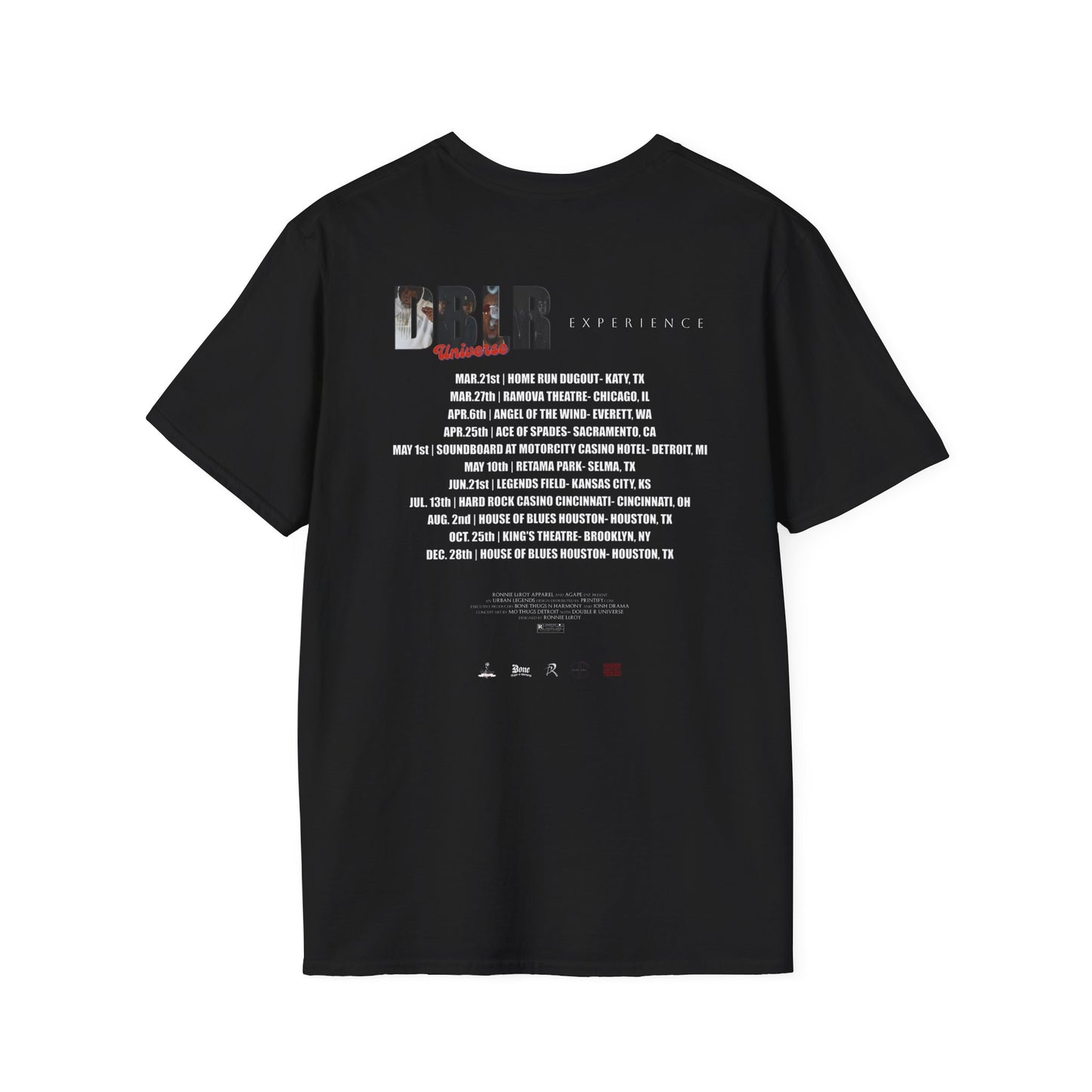 Unisex Concert Tee - DBLR Universe Official Tour Dates by Ronnie LeRoy
